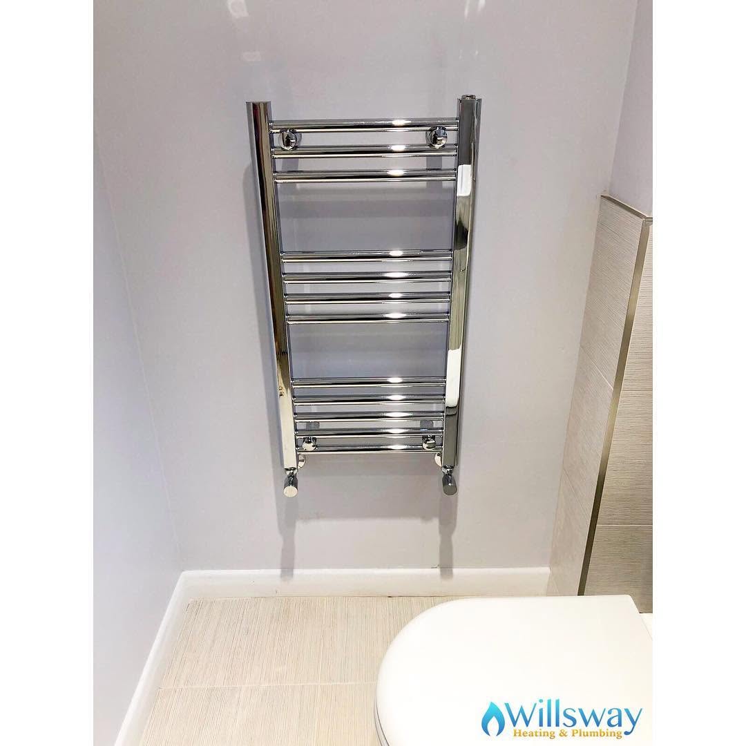 Installed towel radiator