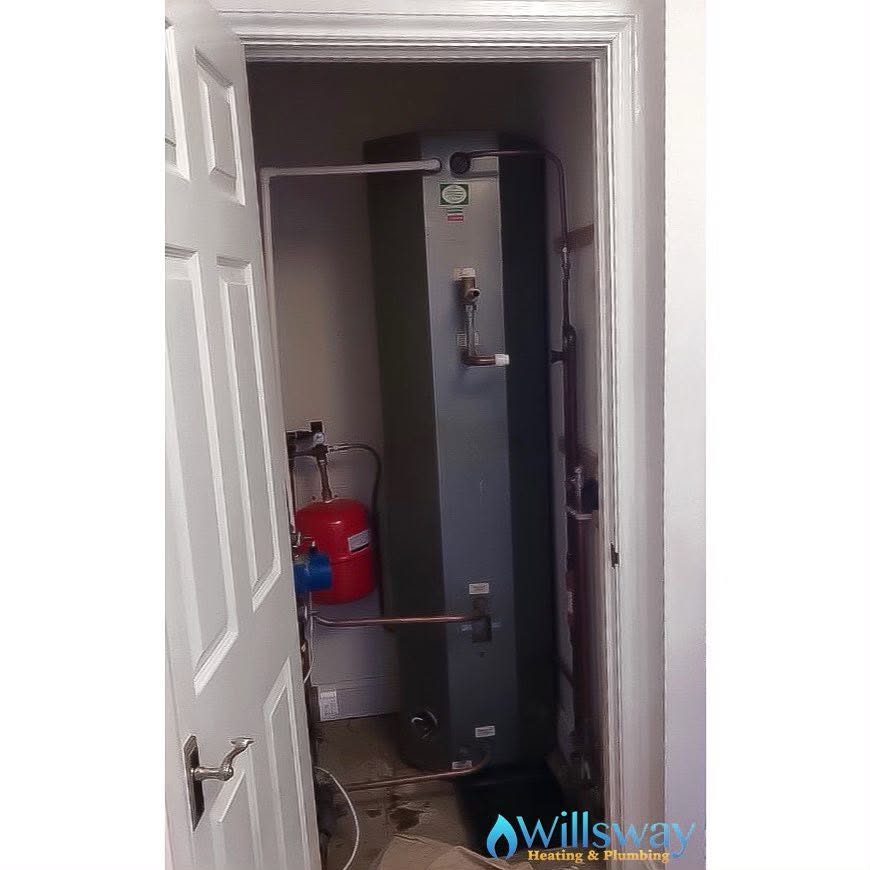 Hot water cylinder and pipework